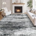 thumbnail image 1 of Washable Rug 6x9 Area Rugs for Living Room: Neutral Soft Rug Abstract Non Slip Low Pile Modern Carpet for Bedroom Kitchen Nursery Office Dining Room Indoor (Black, 6'x9'), 1 of 10