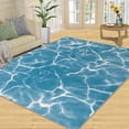 thumbnail image 1 of Washable Rug, Blue Gradient Water Pattern Rugs For Living Room, Summer Home Decor Large Area Rug, Soft Noise Reduction Rug Non-Slip Rug For Bedroom Office Floor Rug 5x6ft, 1 of 6