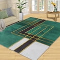 thumbnail image 1 of Washable Rug, Emerald Green Marble Rugs For Living Room, Gold Stripe Large Area Rug, Soft Low-Pile Rug High Traffic Rug Non-Slip Rug For Bedroom Rug Home Rug 5x7ft, 1 of 6