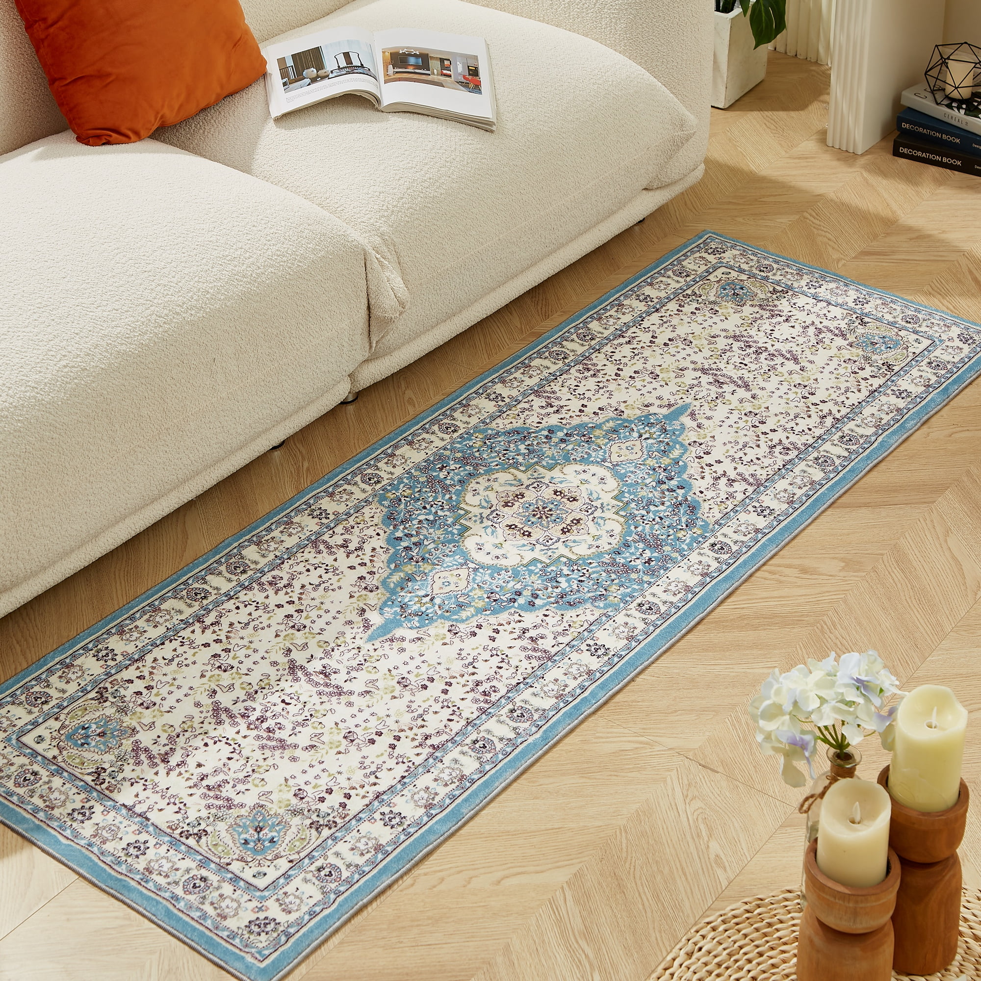 Washable Rug, Rug Runners for Hallways, Non Slip Vintage Kitchen Runner ...
