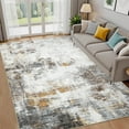 thumbnail image 1 of Washable Rugs 5x7 Modern Abstract Area Rug Soft Rug Stain Resistant Carpet Non-Slip Backing Low Pile Folding Floor Cover Dining Room BedroomBrown, 1 of 8