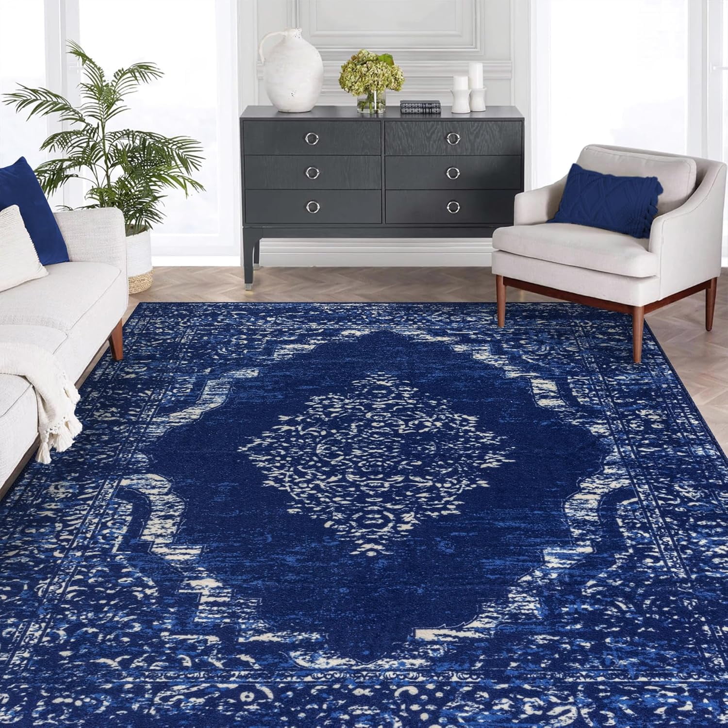 Navy Blue Rug 5x7null