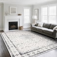 thumbnail image 1 of Washable Rugs 8x10 Area Rugs for Living Room,Modern Abstract Rugs for Bedroom,Large Carpets,Ultra Soft Faux Wool Retro Dining Room Rug,Non Slip&Non-Shedding Low Pile Print Rug- Gray-white, 1 of 7