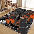 thumbnail image 1 of Washable Rugs Living Room Area Rugs, Graffiti Basketball Player Rugs Non Slip Carpet, Black Rectangle Rug For Bedroom Dining Room Kitchen Soft Short Pile Rugs, 1 of 7