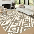 thumbnail image 1 of Washable Rugs for Living Room Bedroom Office Nursery 2ft*6ft/4ft*6ft/5ft*7ft/8ft*10ft/9ft*12ft Area Rug for Entryway Moroc-can Geometric Trellis Area Rug Modern Distressed Rug Low Pile Neutral Soft Ca, 1 of 9