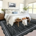 thumbnail image 1 of Washable Rugs for Living Room, Non Slip Modern Scalloped Rugs, Low Pile Soft Stain Resistant Rug Non Shedding Modern Print Floor Mats for Home Decor, 1 of 15
