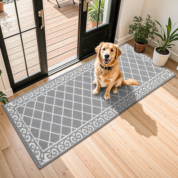 Washable Runner Rug 20"x59" Indoor Door Mat Runners Non Slip Dirt Trapping Floor Mats Carpet For Entryway Hallway Kitchen Garage Laundry Room