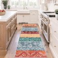 thumbnail image 1 of Washable Runner Rug 2x6 Bathroom Bohemian Geometric Hallway Rug Non-Slip Backing Stain-Resistant Indigenous Carpet EntrywayRed, 1 of 7