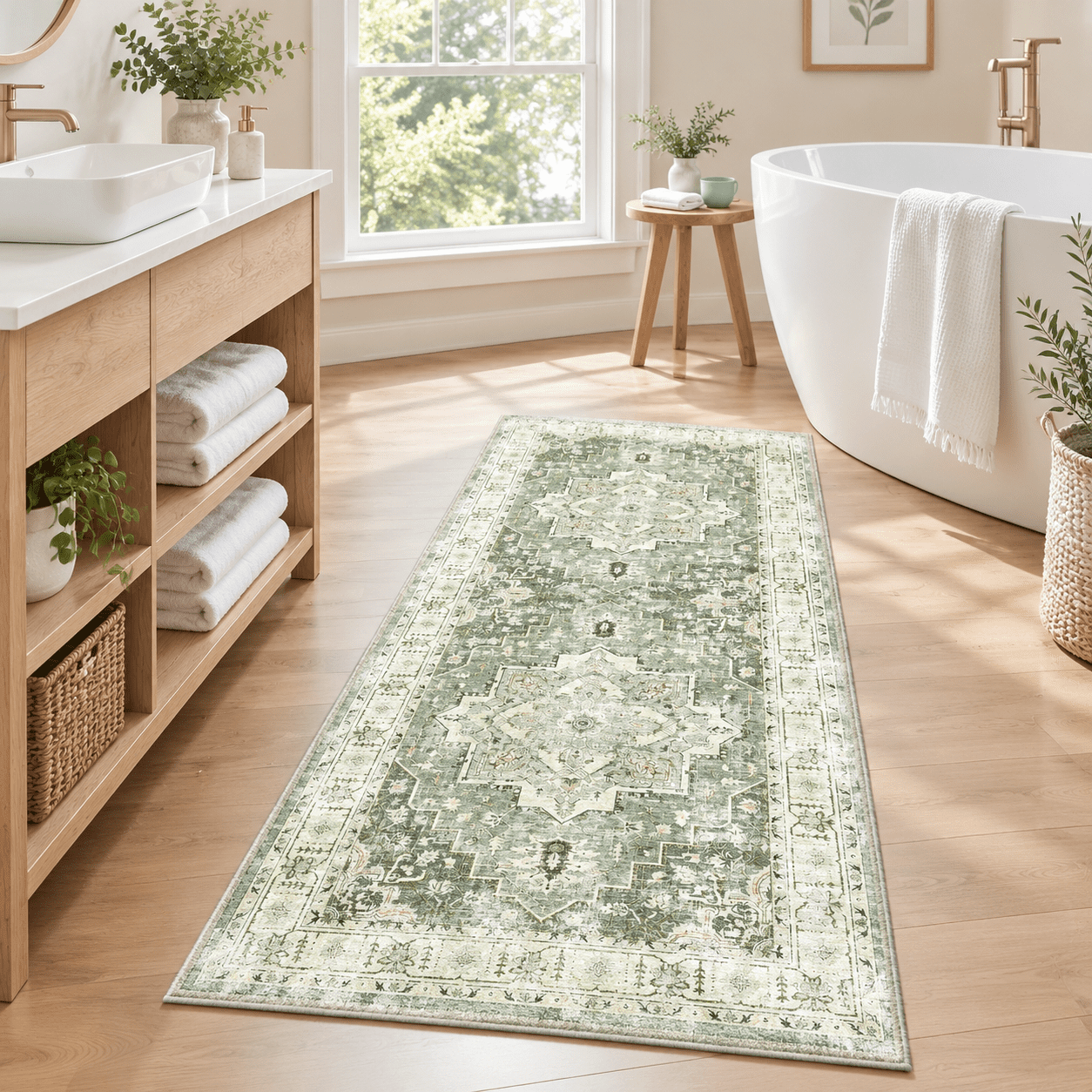 Washable Runner Rug 2x6 Runners For Hallways Non Slip Green/ - Walmart.com