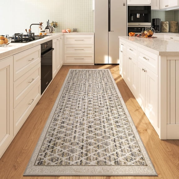 Washable Runner Rug 2x6 for Hallway, Non Slip Kitchen Runner Rug, Soft Low Pile Indoor Carpet Runner