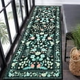 thumbnail image 1 of Washable Runner Rug, 2x6Ft Floral Rug Runners for Hallway, Non-Slip Area Rugs for Bedroom Living Room Office Entryway Kitchen, Black, 1 of 9