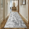 thumbnail image 1 of 2'x6' Runner Rug for Hallway, NovDeco Washable Indoor Rug Neutral Abstract Light Gray, Low Pile & Stain Resistant Carpet for Kitchen Bedside Laundry, 1 of 10