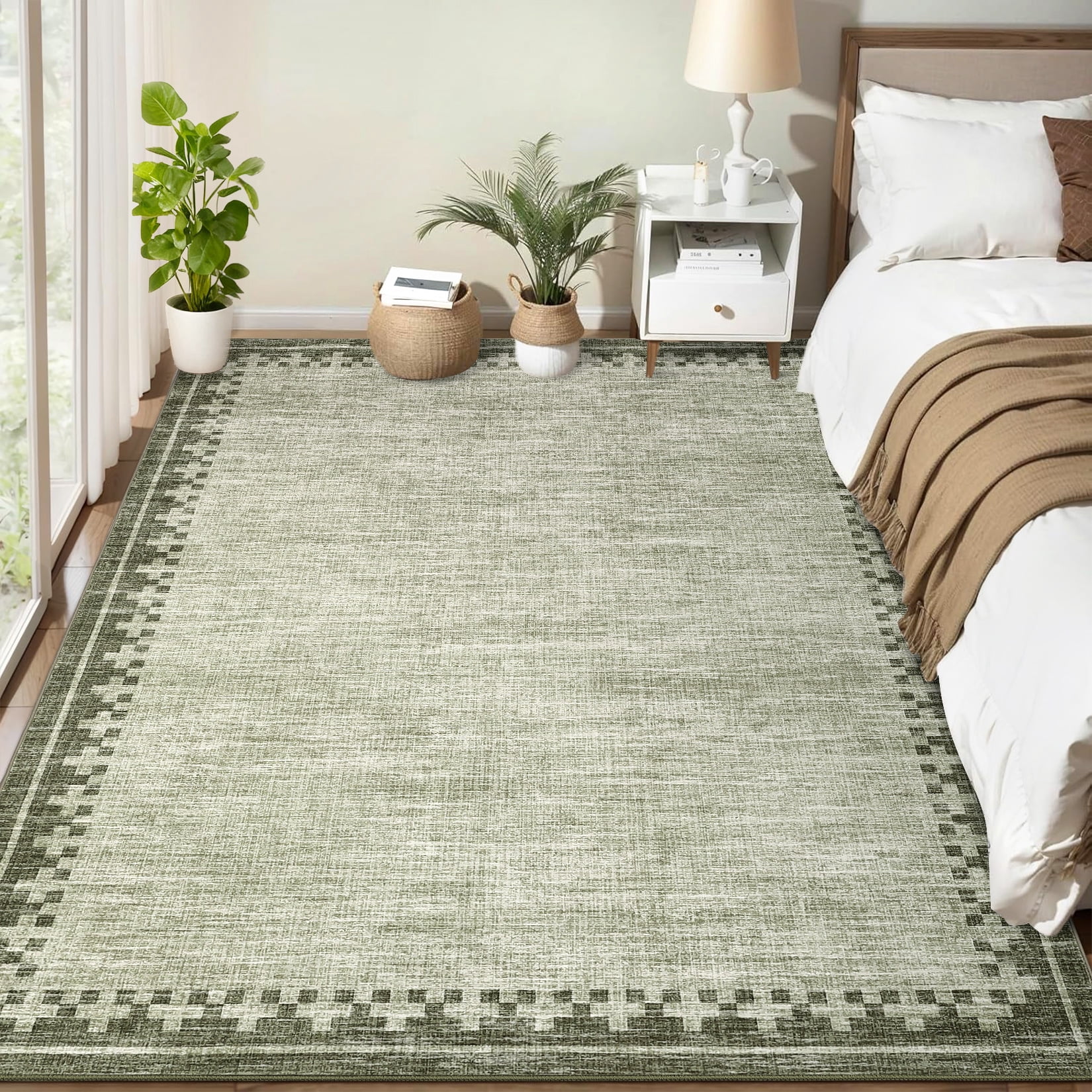 Washable Runner Rug - Low-Pile, Non-Slip Rubber Backing, mark-Resistant ...