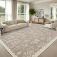 thumbnail image 1 of Washable Runner Rug,Non-Slip Bathroom Rug, Kitchen Rug with Floral Design, Low Pile Stain Resistant Hallway Carpet for Bedside, Laundry Room, Entryway - Green Modern Neutral Indoor Mat, 1 of 9
