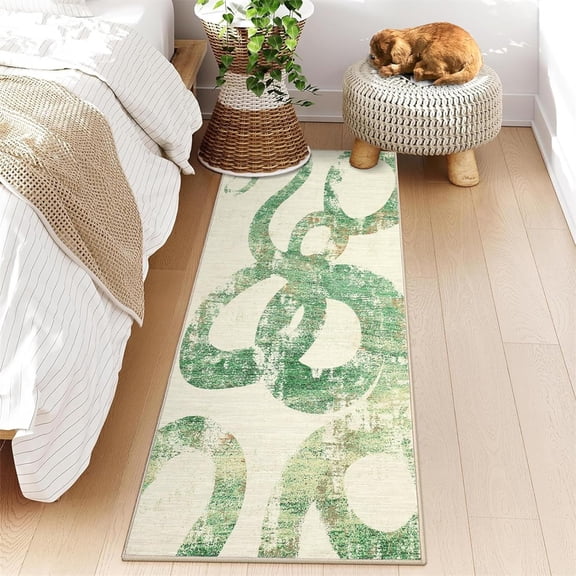 Washable Runner Rug, Soft Non Slip Pink Kitchen Runner, Low Pile Ultra Thin Hallway Rugs, Non Sheddiing Foldable Lightweight Mat for Entryway Bathroom Laundry, Snake Print