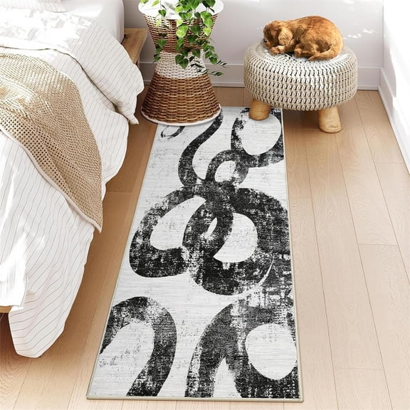Washable Runner Rug, Soft Non Slip Pink Kitchen Runner, Low Pile Ultra Thin Hallway Rugs, Non Sheddiing Foldable Lightweight Mat for Entryway Bathroom Laundry, Snake Print