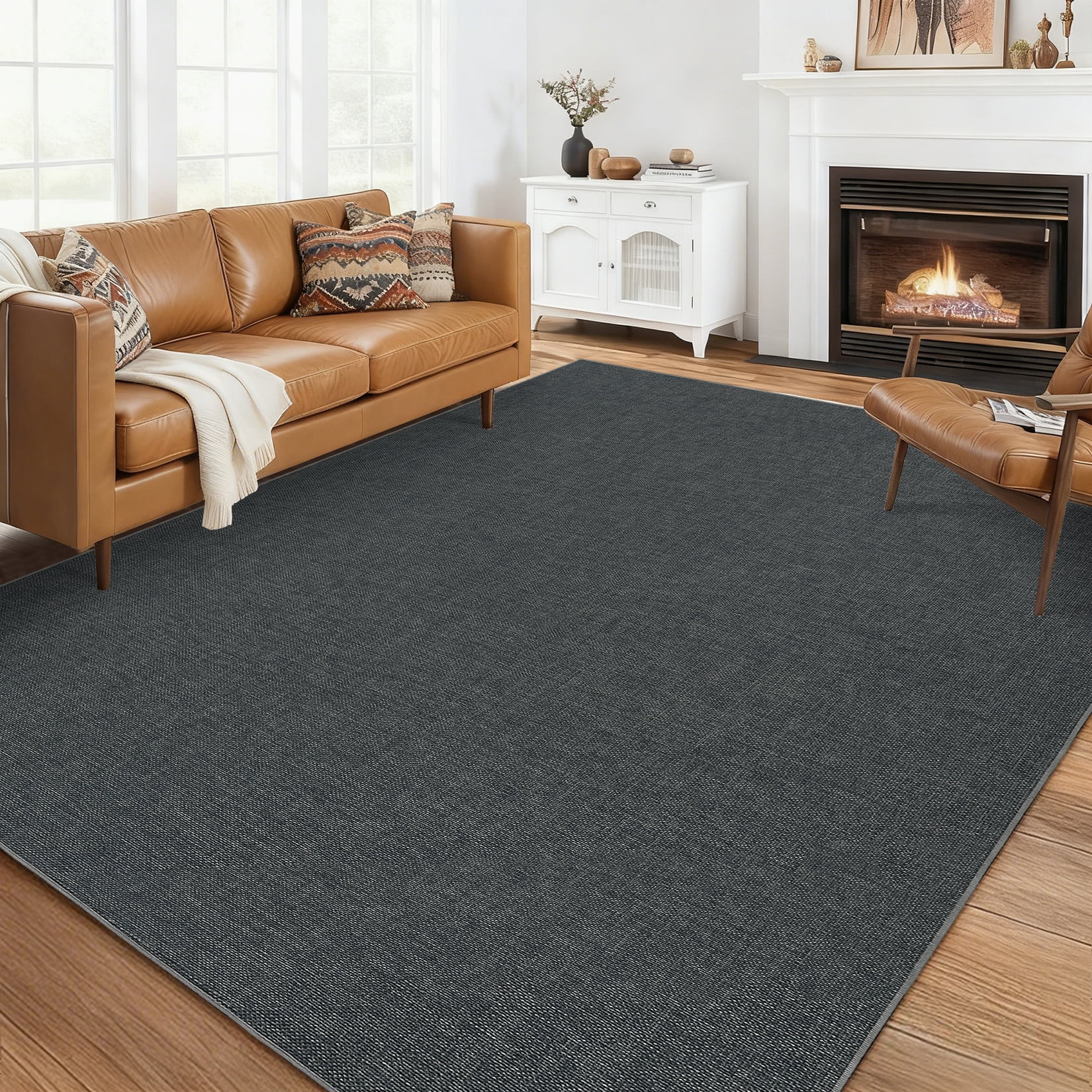 Performance Backing Carpet Washable Runner Rug, Woven Textured Hallway Carpet with Non Slip ...