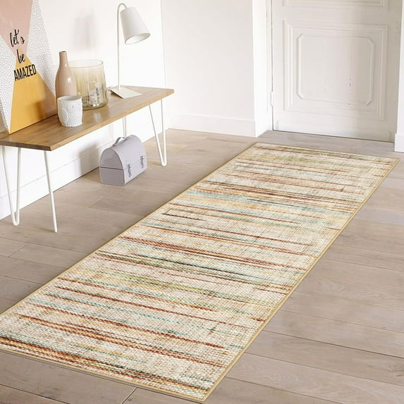 Washable Runner Rugs 2x6 for Living Room Soft Modern Abstract Low Pile Floor Carpet for Kitchen Hallway, Non-Shedding(Colorful)