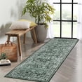 thumbnail image 1 of Washable Runner Rugs 2x6 for Living Room, VintageFloor Carpet with Non-Slip Backing, Low Pile, for Entryway Hallway Bedroom(Green), 1 of 7