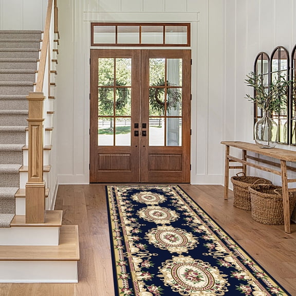 Washable Runner Rugs for Entryway 2x10 Hallway Runner Rugs Vintage Non-Slip Low Pile