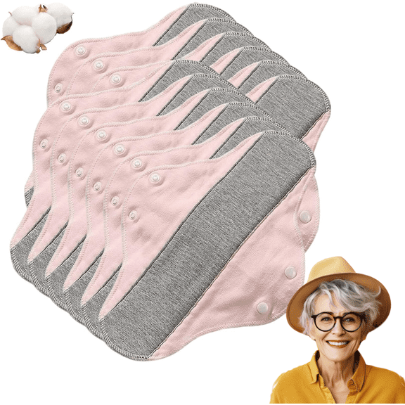 Washable Sanitary Napkins, Leak-Proof & Waterproof Washable Incontinence Pads, Reusable Menstrual Pads, Menstrual Incontinence Pads , Eco-Friendly, Cotton, Pure Cotton Washable Underwear(12PCS)