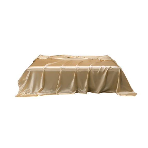 Washable Satin Bed Sheet for Master Bedroom Guest Room Flat Sheet Fitted Sheet Polyester Silk Feel Queen Size King Size Bedding Set 1 Piece