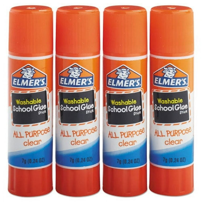 Washable School Glue Sticks, 0.24 oz, Applies and Dries Clear, 4/Pack Washable School Glue Sticks, 0.24 oz, Applies and Dries Clear, 4/Pack