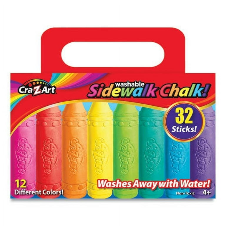 Washable Sidewalk Chalk, 12 Assorted Colors, 32 Sticks/Box Washable Sidewalk Chalk, 12 Assorted Colors, 32 Sticks/Box