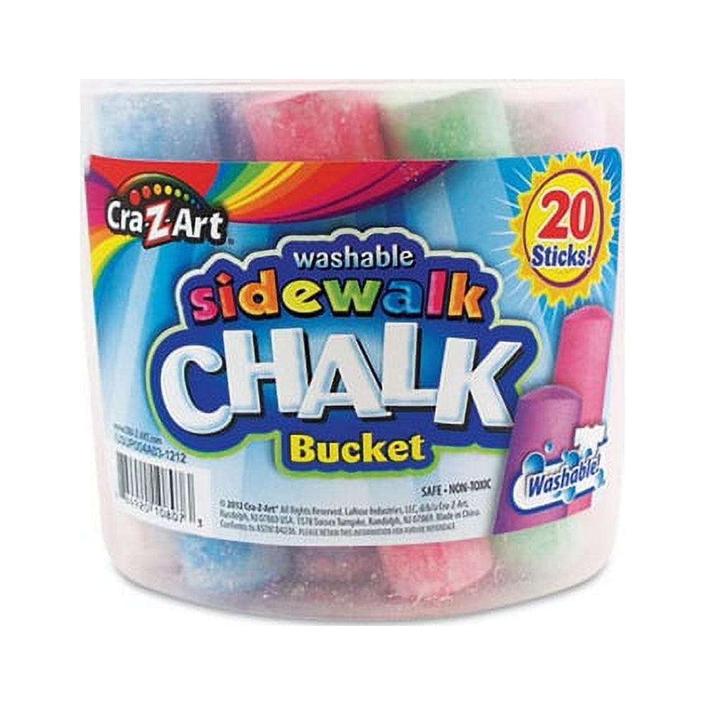 Chalk City Sidewalk Neon Chalk for Kids Washable Outdoor Jumbo Chalks  Bucket 136 Count 