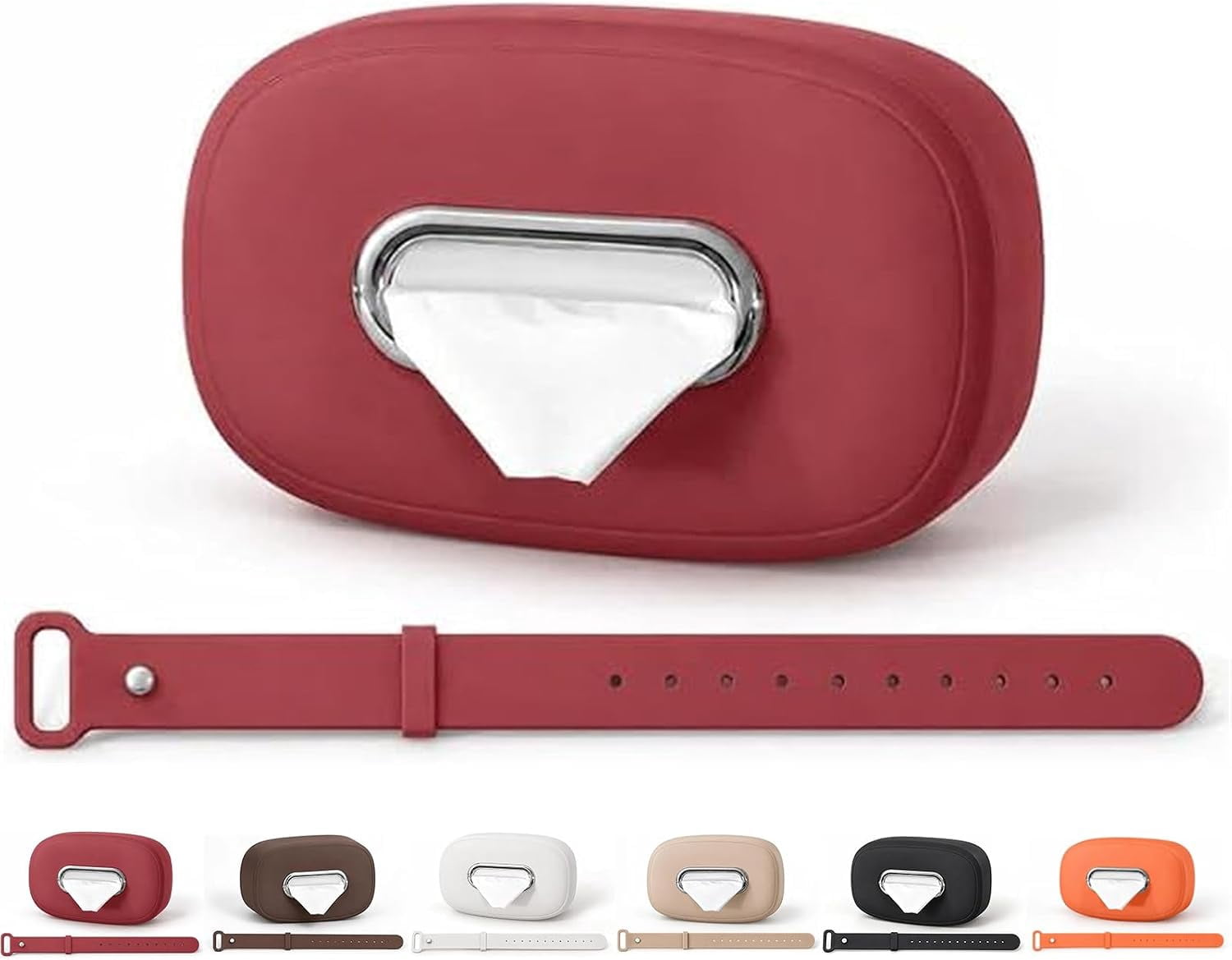 Washable Silicone Car Headrest Tissue Holder, Adjustable Hanging Tissue ...