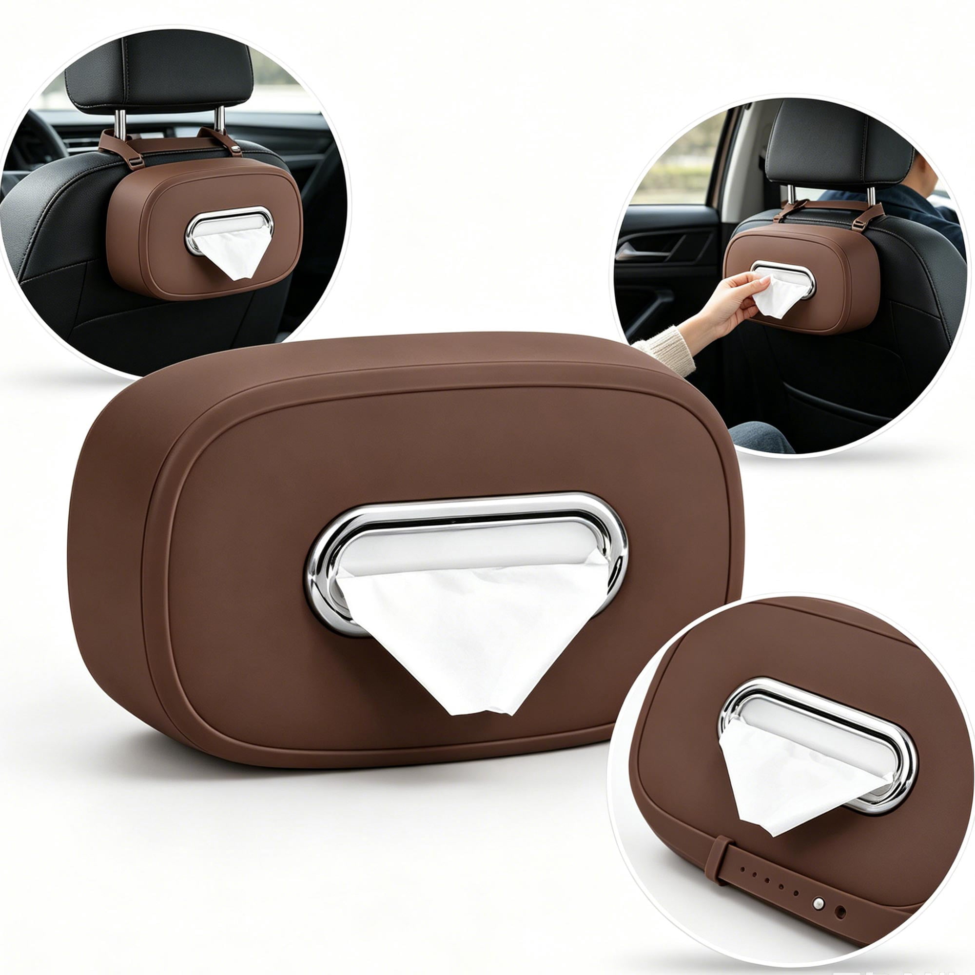 Washable Silicone Car Headrest Tissue Holder, Car Napkin Holder ...