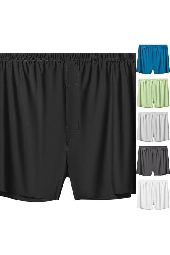 Washable Silk Boxers for Men - Mulberry Silk Boxer with Front Fly - Multiple Color Options Black 4XL