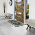 thumbnail image 1 of Washable Skid-Resistant Accent Rug Geometric Blue Multi 24" x 48", 1 of 9