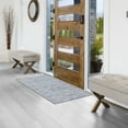 thumbnail image 1 of Washable Skid-Resistant Accent Rug Geometric Grey 24" x 48", 1 of 9