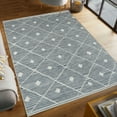 thumbnail image 1 of Washable Skid-Resistant Area Rug Geometric Blue/Grey 5' x 7', 1 of 9