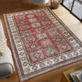 thumbnail image 1 of Washable Skid-Resistant Area Rug Geometric Red 5' x 7', 1 of 9