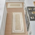 thumbnail image 1 of Washable Skid-Resistant Runner Rug, Border, Beige and White, 26" x 45" and 26" x 60" 2-Piece Set, 1 of 9