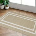thumbnail image 1 of Washable Skid-Resistant Runner Rug, Border, Beige and White, 26" x 45", 1 of 8