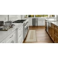 thumbnail image 1 of Washable Skid-Resistant Runner Rug, Border, Beige and White, 26" x 60", 1 of 8
