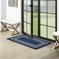 thumbnail image 1 of Washable Skid-Resistant Runner Rug, Border, Denim Twist and Light Grey, 26" x 45", 1 of 9