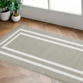 thumbnail image 1 of Washable Skid-Resistant Runner Rug, Border, Light Grey and White, 26" x 45", 1 of 8