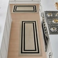 thumbnail image 1 of Washable Skid-Resistant Runner Rug, Border, Natural Twist and Black, 26" x 45" and 26" x 60" 2-Piece Set, 1 of 9