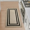 thumbnail image 1 of Washable Skid-Resistant Runner Rug, Border, Natural Twist and Black, 26" x 60", 1 of 9