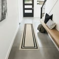 thumbnail image 1 of Washable Skid-Resistant Runner Rug, Border, Natural Twist and Black, 30" x 144", 1 of 9