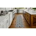 thumbnail image 1 of Washable Skid-Resistant Runner Rug, Floral Scroll, Dark Grey and White, 26" x 72", 1 of 8