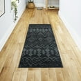 thumbnail image 1 of Washable Skid-Resistant Runner Rug Geometric Black 24" x 60", 1 of 9