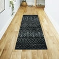 thumbnail image 1 of Washable Skid-Resistant Runner Rug Geometric Black 24" x 72", 1 of 9