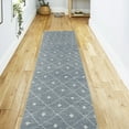 thumbnail image 1 of Washable Skid-Resistant Runner Rug Geometric Blue/Grey 24" x 96", 1 of 9