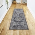 thumbnail image 1 of Washable Skid-Resistant Runner Rug Geometric Navy/Cream 24" x 72", 1 of 9