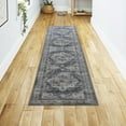 thumbnail image 1 of Washable Skid-Resistant Runner Rug Geometric Navy/Cream 24" x 96", 1 of 9